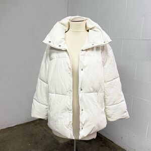 Avec Les Filles x With the Girls faux leather white puffer coat